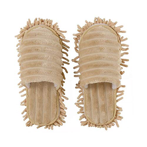 OPUSS Nettoyage Poussière Vadrouilles Pantoufles Velcro Laver De manière idéale Le Nettoyant pour Plancher Mignon Size M（38-41）：26cm/10.24inch (Gris/M)