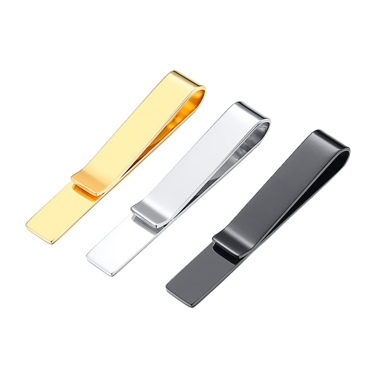GALPADA 9piezas Clip De Corbata De Inoxidable Simple Pasadores De Necktie Para Hombres Accesorios De Negocios Para Camisas y Trajes Formales