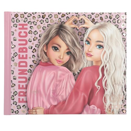 Depesche 13936 TOPModel Leoheart Rosa, con Motivo de Modelo y Estampado de Leo, Libro de la Amistad con 108 páginas para Escribir y Decorar, Multicolor, One Size