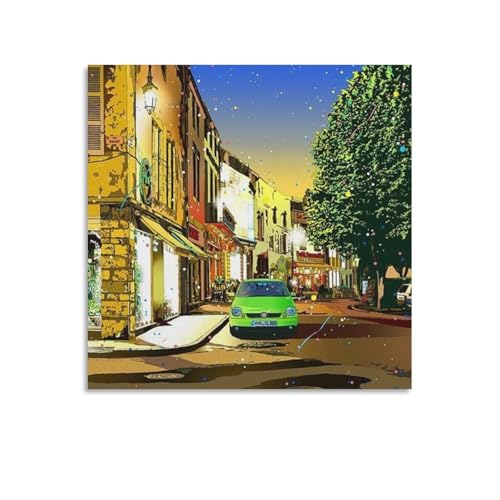 鈴木英人のポスター9 ホーム装飾 アートパネル 壁アート 現代壁掛け 絵画 版画 芸術作品 インテリア24x24inch(60x60cm)