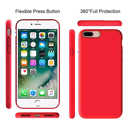 Image of Miracase Designed for iPhone SE 2022 /SE 2020 /7 /8 Case, Multi-Color Silicone Shockproof Phone Case (Red)