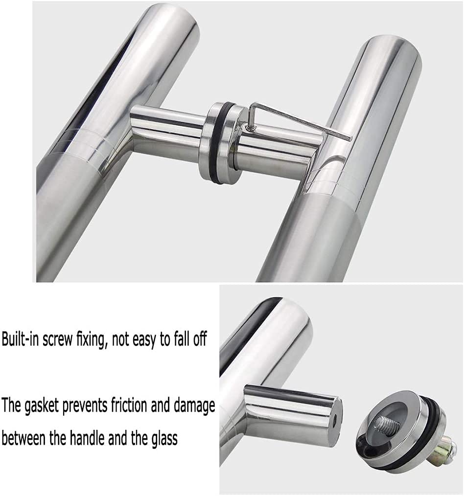 Manillas para Puertas de Acero Inoxidable 201 de Alta Resistencia, para Uso Comercial, con Sistema de Empuje y tracción, aptas para Puertas de Vidrio, Madera, Estilo Granero y duchas. Dispon