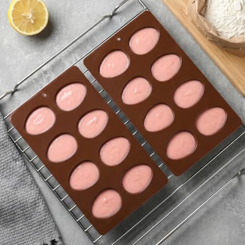 8-Cavity Easter Egg Shape Silicone Molds, 2Pcs Food-grade Baking Supplies for DIY Cake Decoration, Chocolate, Candy, Jello, Pastry, Muffin, Bread, Ice Cube (Chocolate) by Rthjsfj - Used condition - Image 4
