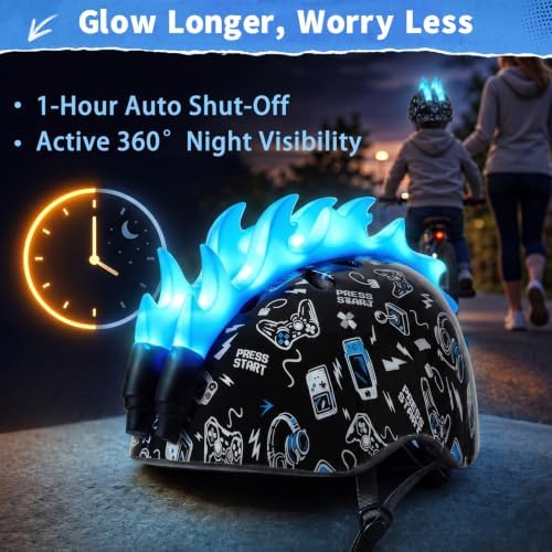 Lemmeko Toddler Bike Helmet with LED Lights for Boys 2-6 Years — view 6