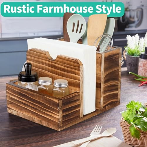 Rangement pour couverts en bois pour table style campagne - 4