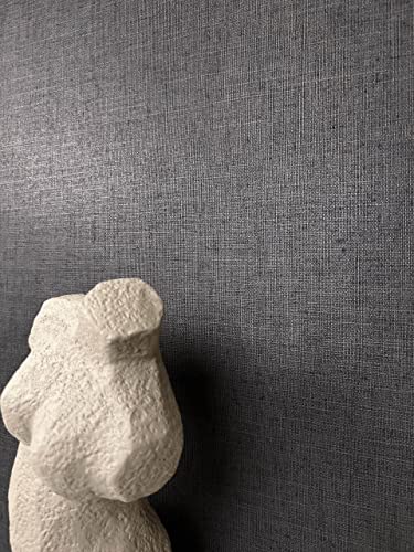 NEWROOM Papel pintado Negro Unicolor Tejido no Tejido - Colores Lisos Antracita Óptica Textil Óptica Textil Moderno Cover