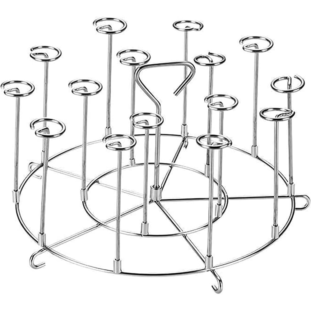 304 Stainless Steel Air Fryer Skewer Stand Dishwasher Safe Vertical Skewer Air Fryer Accessories for BBQ Grill Kabobs Chicken Meat Seafood (15 Short Skewers)