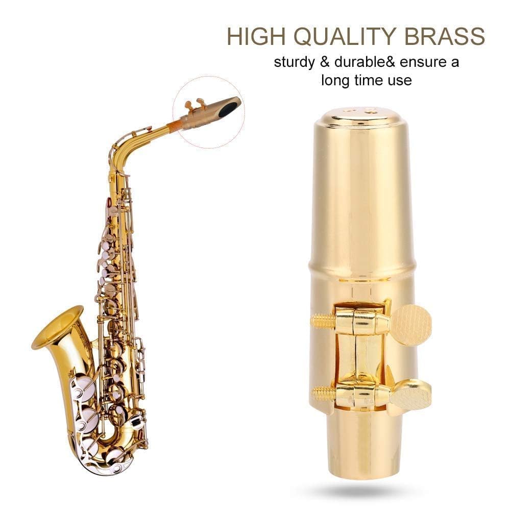 Boquilla de lat¡§?n Sax 8c Boquilla de ¡§|Bano Sax Sax 8c con Tapas de Protecci¡§?n Accesorios para Instrumentos Boquillas Accesorios para Instrumentos de Viento Metal