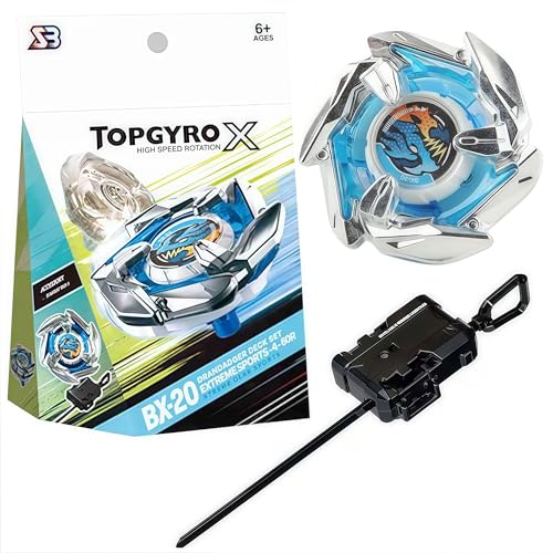 CARxlythic Conjunto de Juguete de Top de Batalla Burst, 1 Tops de Batalla y 1 Lanzadores, Juguetes para Niños y Niñas de 6 Años en Adelante (Azul,Sin Caja)