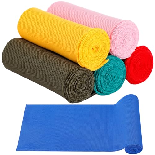 Fanfanwin 6 Pcs Ribbing Fabric for Knit Cuffs,...