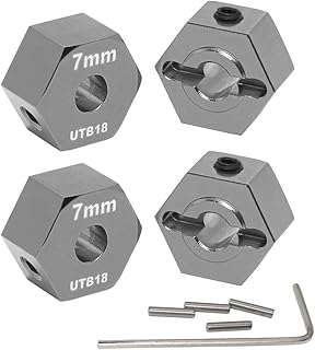 GTHELE Aluminum 12mm Hex Wheel Hubs w/Axle Pins Nuts for Axial UTB18 Capra 4WD 1/18 Trail Buggy Upgrade Partï¼ˆTitaniumï¼‰
