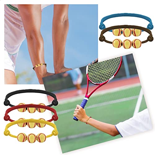 Pulsera de softball cómoda y ajustable con cuentas amarillas que no se rompe 2