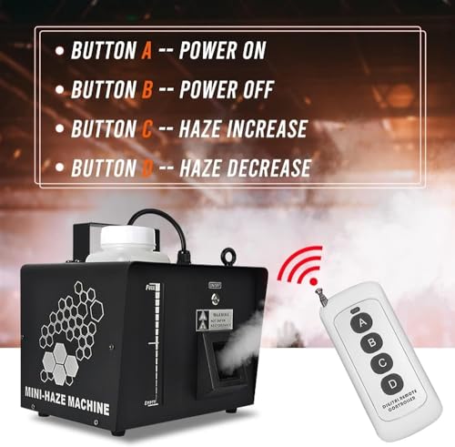 Máquina de humo y neblina de 600 W, 10000 CFM con temporizador y rociado continuo, efecto escénico para Halloween, bodas, discotecas y actuaciones, con control remoto y función DMX miniatura 4