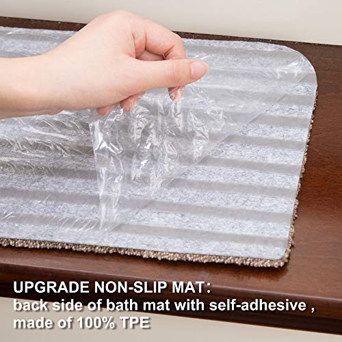 Cosy Homeer Stair Treads Non-Slip Carpet Mat 28Inx9In Indoor Stair Runners For Wooden Steps, Stair Rugs For Kids And Dogs, 100% Polyester Tpe Backing 15Pcs,Grey,Protect Floor #TOP3