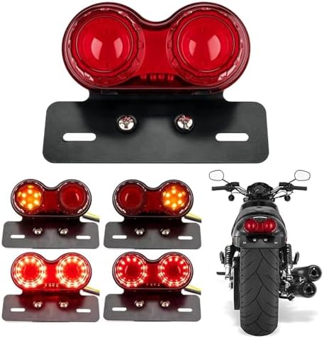 Fanale Targa LED Universale Per Moto - Luce Bianca/stop, Nero, Alluminio Bjmoto