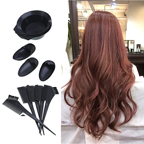 KALLORY 5 peças kit de coloração de tintura de cabelo tigela tingida escova capa de ouvido faça você