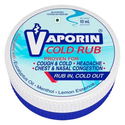 Image of Vaporin Cold Rub 10mL (Pack of 7) | Strong Relief for Cough, Cold, Nasal Congestion, Headache, Runny Nose, Chest Tightness, and Flu Symptoms