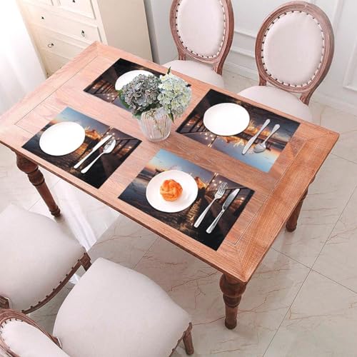 Sets de table en PVC tissé résistant à la chaleur et antidérapants pour cuisine