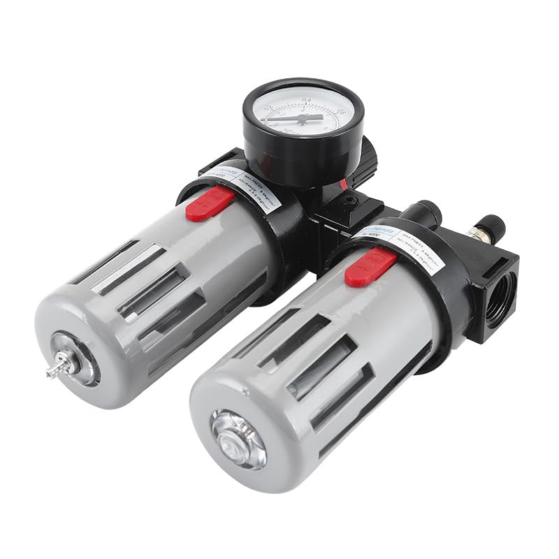 BFC2000 BFC3000 BFC4000 1/4 3/8 1/2 Air Compressor Oil Water Separator Filter Regulator Preparation FRL Combination 1Pcs(BFC Plastic w EU,2000)