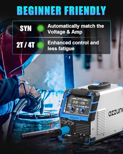 Image of AZZUNO Single PULSE Aluminum MIG Welder Machine 175A 110V 220V