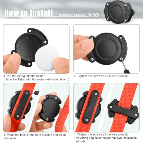 Airtag Dog Collar Holder, IP68 Waterproof Sturdy Lightweight TPU Protective Cover for Air Tag GPS Finder Tracker, Fits All Width Collars (Black A) Airtag Dog Collar Holder, IP68 Waterproof Sturdy Lightweight TPU Protective Cover for Air Tag GPS Finder Tracker, Fits All Width Collars (Black A)