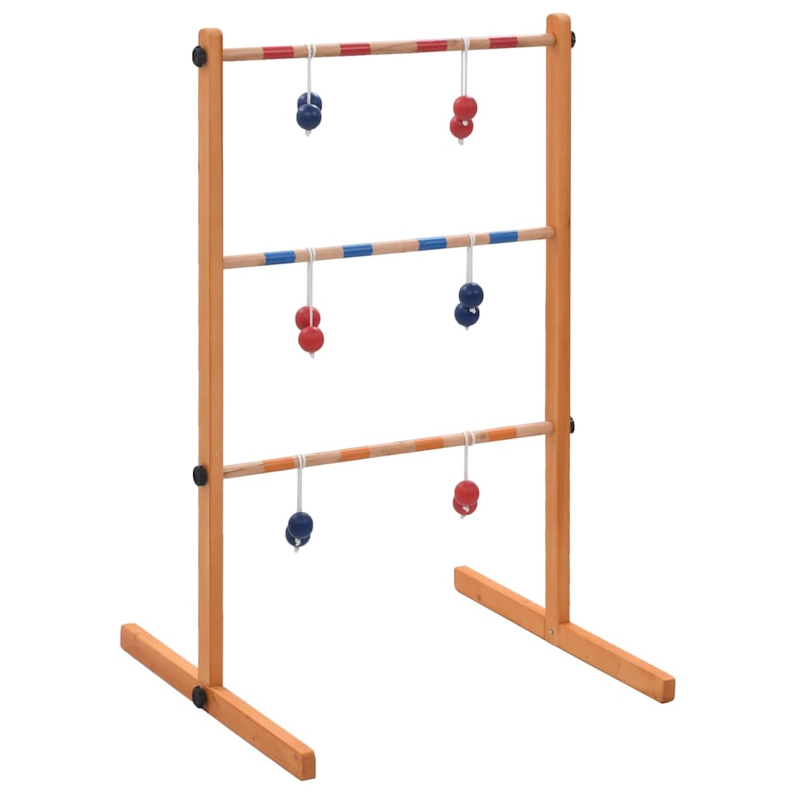 Homgoday Gioco Spin Ladder in Legno massello di Pino Dimensioni 62x60x100 cm Include 6 Palline e Borsa per Divertimento in Famiglia.