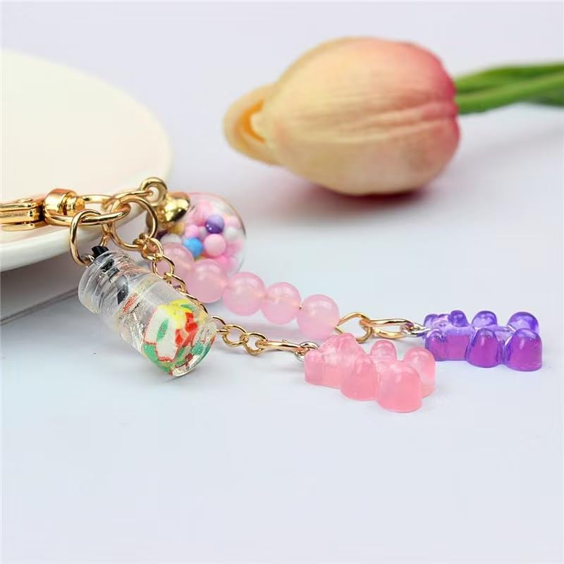 Purple Resin Gummy Bear Keychain – Cute Candy Color Animal Bear Charm for Women, Colorful Key Ring for Car Keys, Backpack, and Bag Pendant, Girly Keychain Accessory, Perfect Jewelry Gift - Image 6
