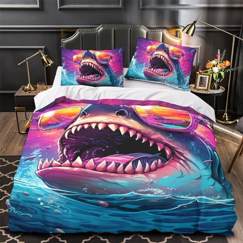 Housse de literie haute qualité requin avec fermeture éclair durable - 4