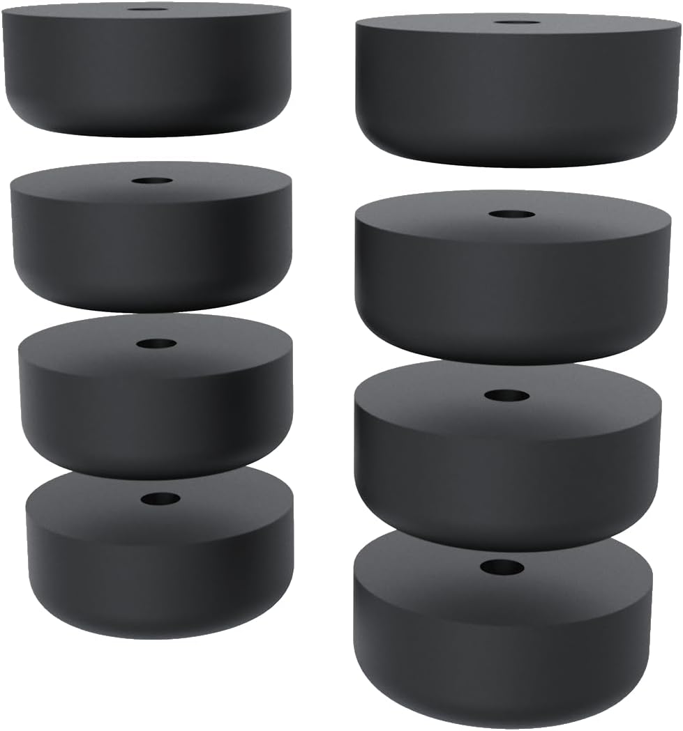 TCH Hardware 8 Pack Large Black Rubber Anti-Vibration, Non Slip Feet Pads - Case Amplifier Cabinet Speaker