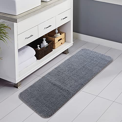Image of Obsessions Ultra-Absorbent Quick-Dry Bath Runner | 1400 GSM Polyester | Soft, Non-Slip & Fast-Drying Bathroom Rug for Safety & Comfort | 60 x 150 cm | Dark Grey
