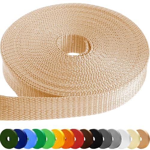 TECEUM 2" 10 Yards Webbing Strap, Champagne Heavy Duty Craft Tape