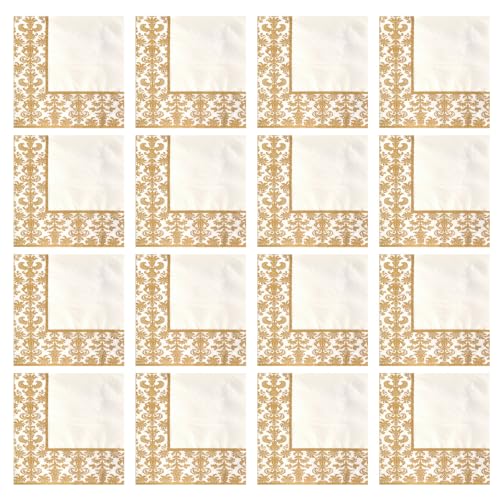 Servilletas de papel absorbente Operitacx con estampado dorado para shower y uso diario 100 uds