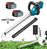 Akku-Heckenschere,Ersatz für Makita, Cordless Design Brushless Motor,(Integrierter18V Akku, Messerlänge: 51 cm (Strauch) für längere Gartenarbeit geeignet(2X5.5Ah Akku)