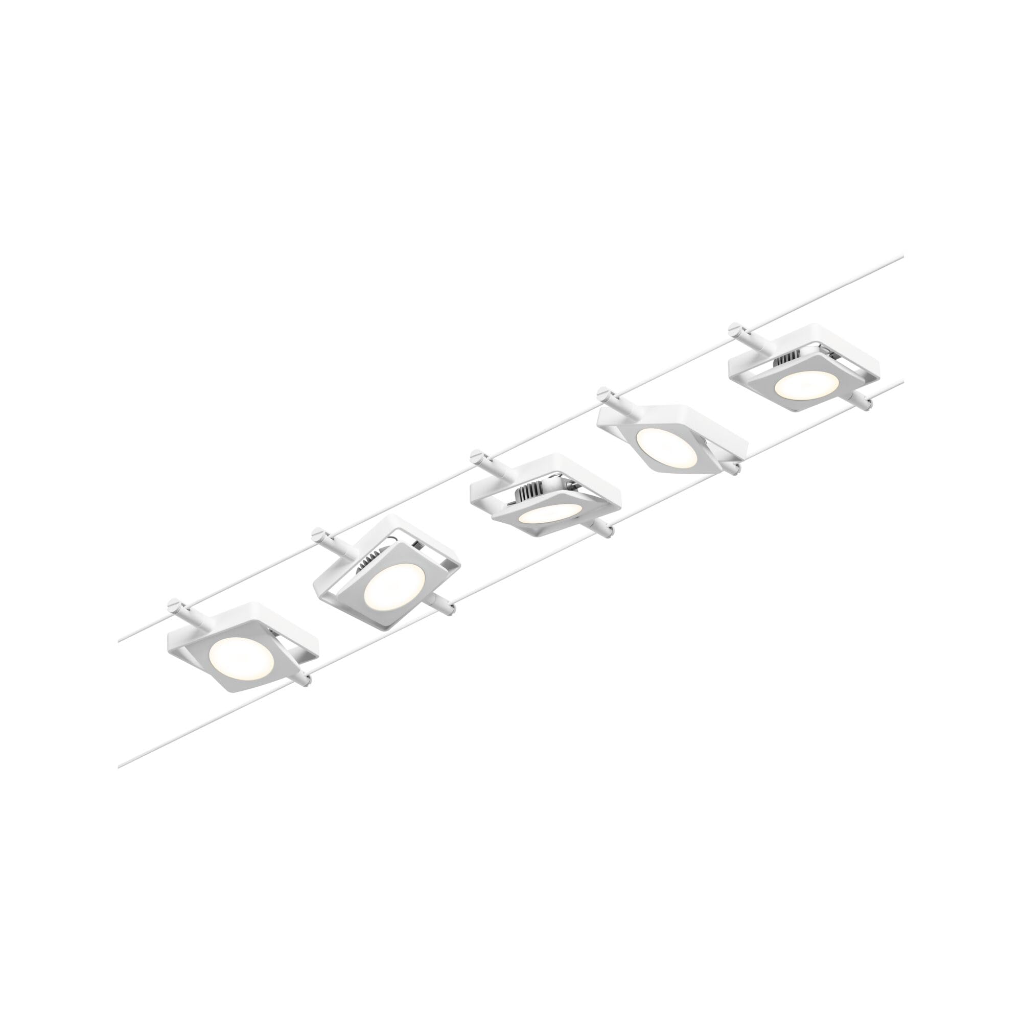 Paulmann 94422 Sistema de cables LED CorDuo set MacLED DC incl. 5x4,5 W ampliable blanco, cromo, cable metal 3000 K