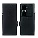 Vitodo for Galaxy Z Fold 6 Case with S Pen Holder, Genuine Leather Wallet Case Built in Slide Camera Cover, Card Slot, Kickstand, Hinge Protection Phone Cover for Samsung Galaxy Z Fold6 (Black)