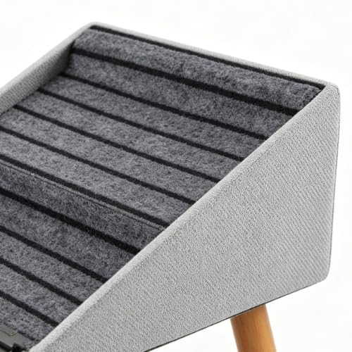 Rampa de seguridad canina con escalones plegables de madera para sofás y puerta lateral de coche 8