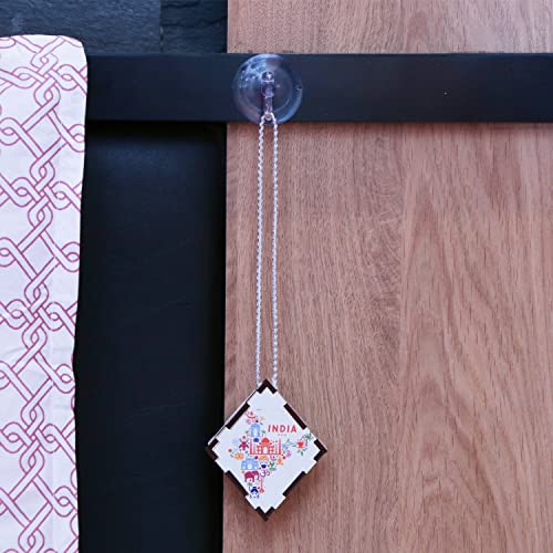 Image of Air Freshener For Individual design Aroma Oil diffuser Perfume Fresh Scent Hanging Wood Ornament Drawer Closet Home Decoration Office Interior Aromatherapy Pendant (Mogra Fragrance, 1 pcs)