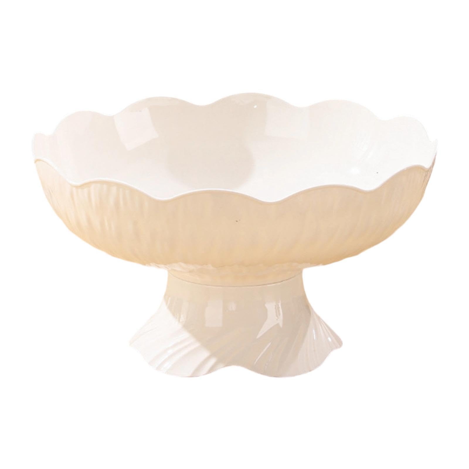 LOVIVER Pedestal Fruit Bowl with Drainage, 9.84x5.31Inch Modern High-Footed Centerpiece, Dessert Display Stand, PP Party Fruit Tray Decor for Countertop, Ideal for Kitchen, Wedding, Snack Display