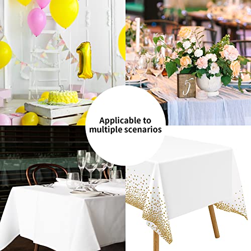 Monotele Rose Gold Tablecloths For Party Decorations,4 Pack Disposable Plastic Rectangle Table Cloths With Gold Dots,Waterproof Table Cover For Birthday Anniversary #TOP7