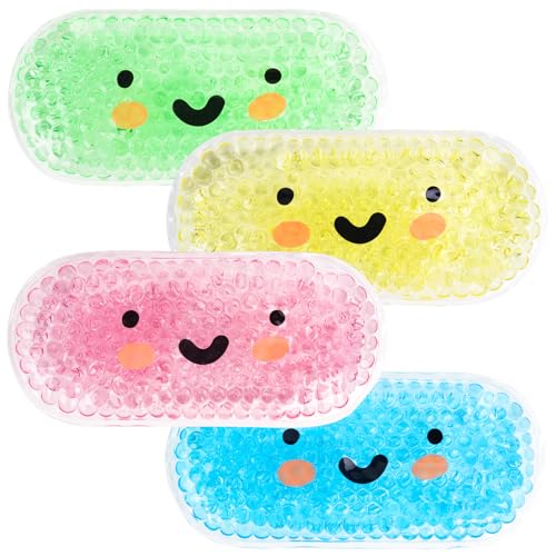 Hilph Kids Ice Packs for Boo Boos, Reusable Toddler Ice Packs for Children & Baby Injuries, Colorful Gel Beads Cold Pack Hot Cold Therapy for Children's Pain Relief, Bump, Bruise, First Aid, 4 Pack