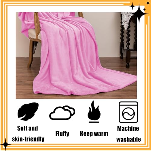 Couverture pour le lit rose et douillette, parfaite pour le canapé - 4