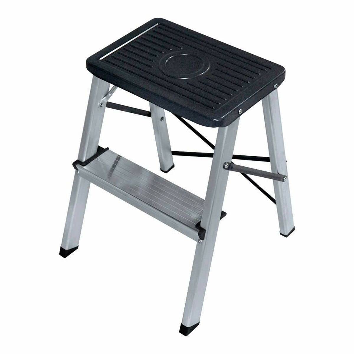 EDM 75050 Taburete Aluminio 2 Peldaños Segun Une En 14183, Multicolor, Talla Única
