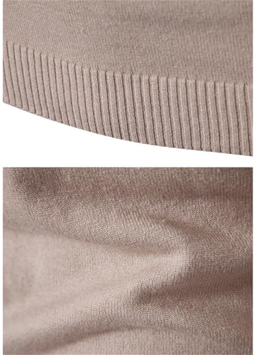 REHJJDFD Men's Slim Fit Sweater Half Zipper Pullovers Warm Stand Collar Turtleneck Cotton Knitted Sweater Solid Sweater3