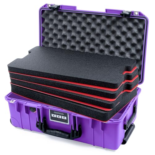 Pelican Air 1535 Carry-On Case Galaxy Purple and Black Handles & TSA Locking Latches - Comes with Tool Foam Kit + Lid Foam