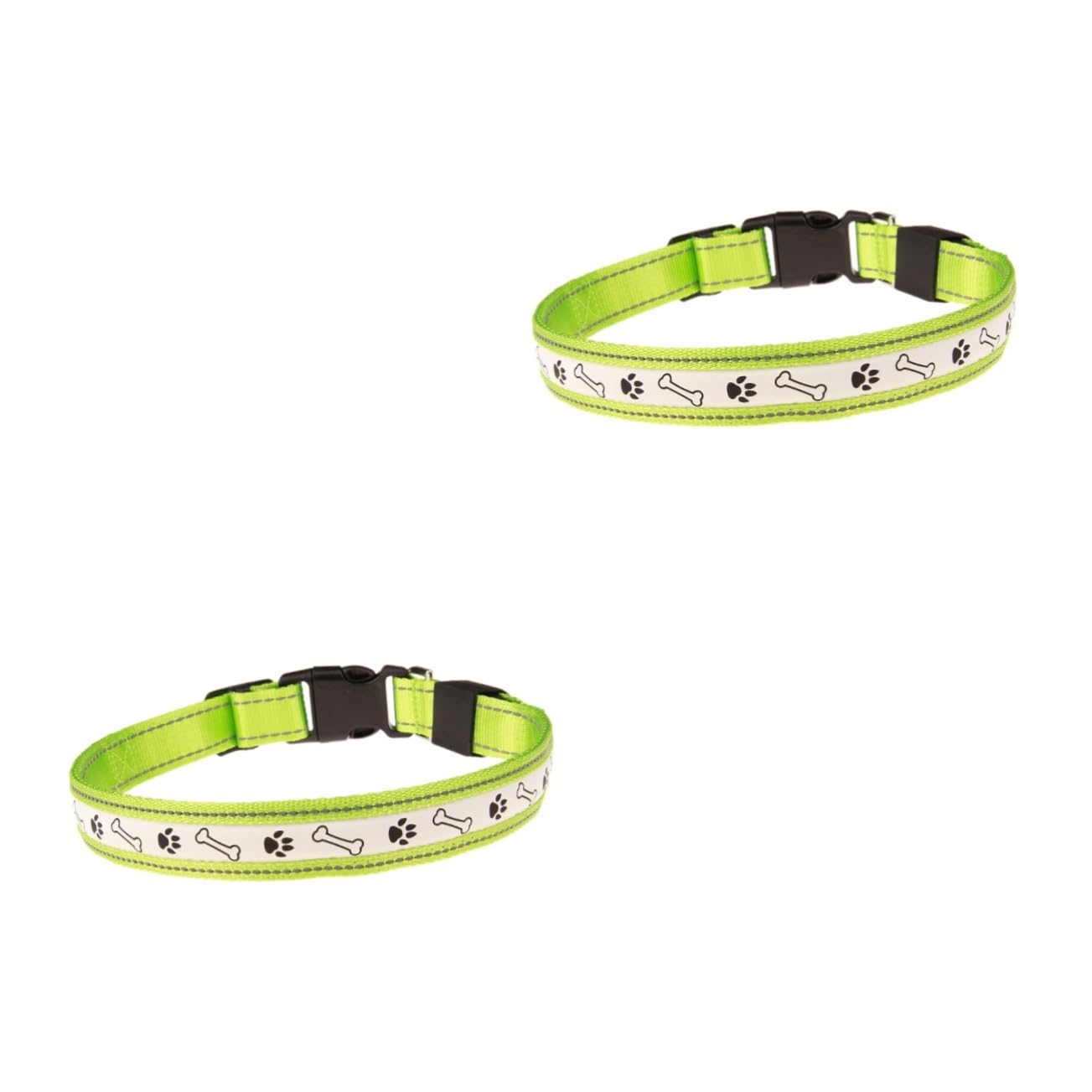 Beavorty 2piezas Collar Led para Intermitentes Collar De Seguridad para Paseos Diseño USB Recargable Mediano Verde