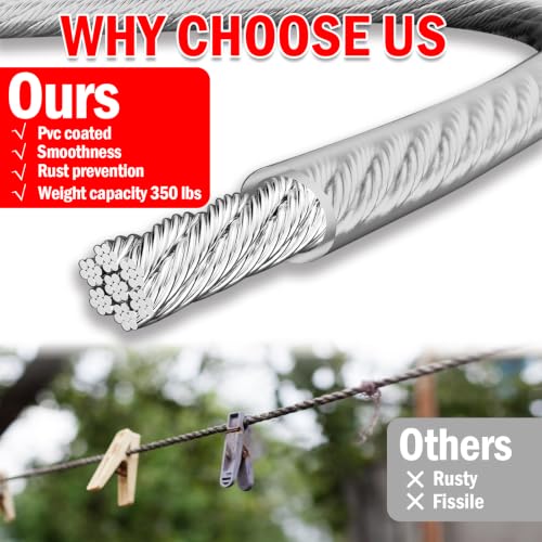 Image of Clothes Line Outdoors 40ft Retractable with Hooks