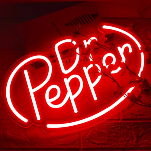 Image of AHlove Neon Signs for Wall Decor,Neon Lights for Bedroom Led Business Signs Suitable for Drinks Shop、Man Cave、Christmas Gifts,16 * 10Inch(red)