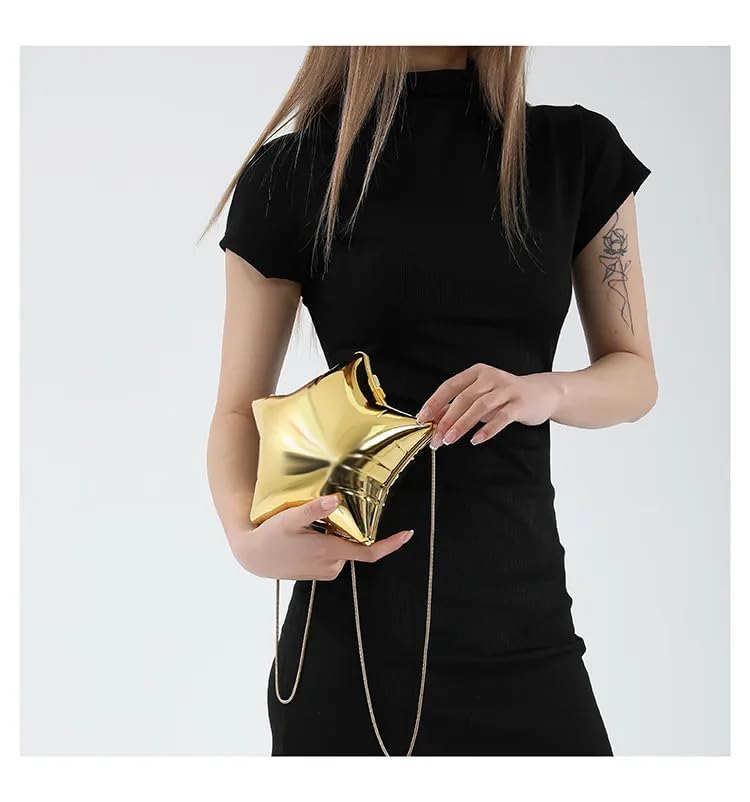 Image of Metallic Acrylic Evening Handbag for Women | Crossbody Sling Bags with Detachable Chain Strap Glossy Stylish Ladies Girls Small Size Cute Party Wedding Bag
