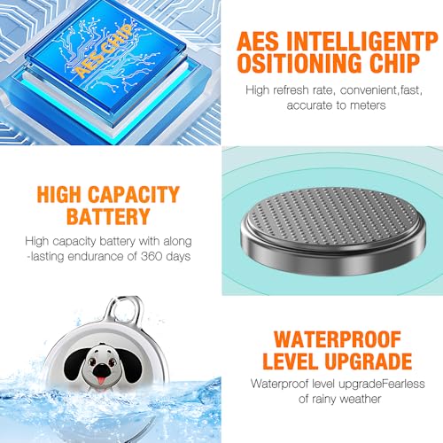 NAVESO Mini GPS Tracker für Katzen Hunde, Haustier Tracker mit Hundehalsband, Katzentracker Hundetracker, Echtzeit-Standortverfolgung, IP65 Wasserdichter,Ohne Monatliche Gebühren