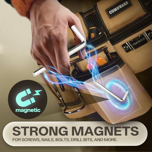 image for COMOWARE Tool Belt for Electricians & Construction Workers, Adjustable